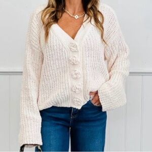 POL Rosette Buttons Sweater Cardigan 
巳